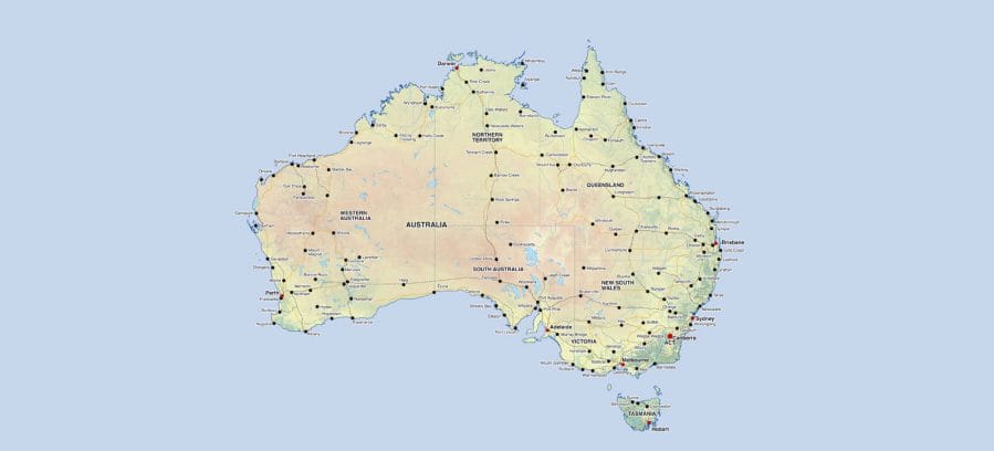 cartina Australia