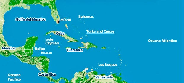 cartina Caraibi