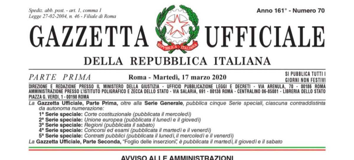 Decreto cura Italia: il testo ufficiale