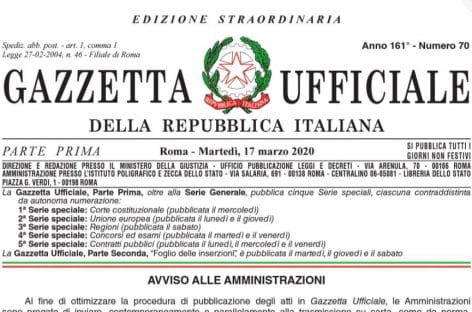 Decreto cura Italia: il testo ufficiale