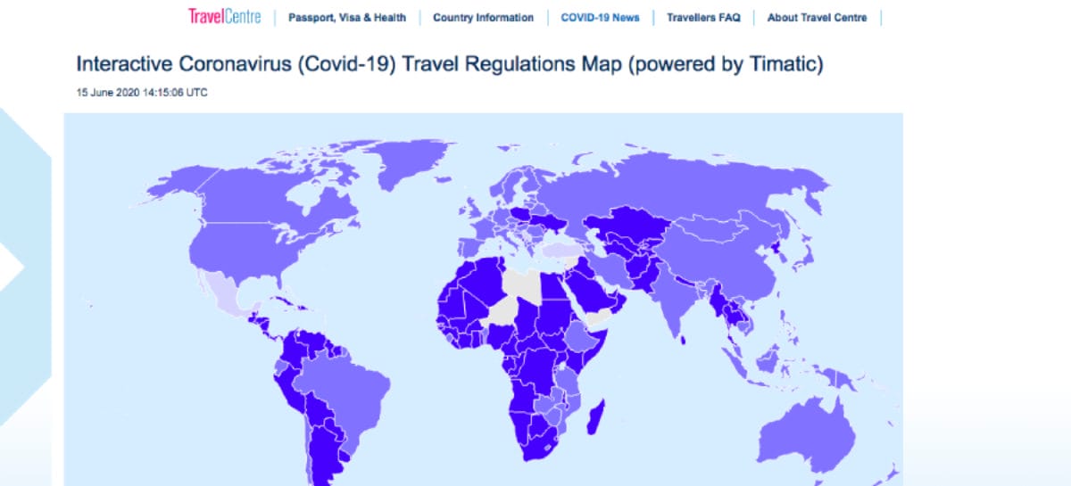 Viaggi all’estero: la mappa interattiva di Iata