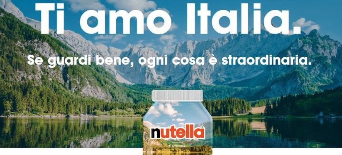 Ti amo Italia, gli speciali vasetti Nutella “vestiti” da Enit