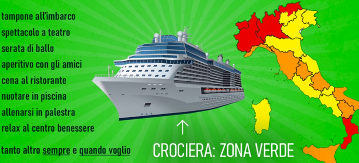 Crociere, la nave è unica “zona verde” d’Italia