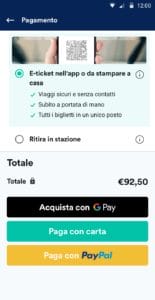 Trainline app - Google Pay