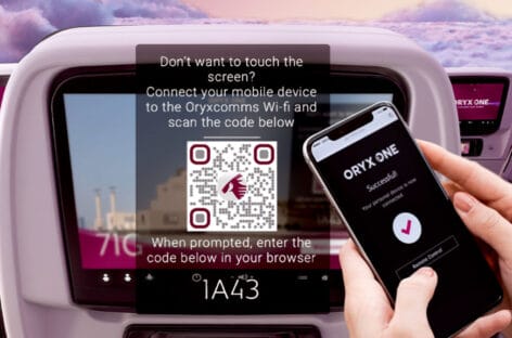 Qatar Airways, ora l’intrattenimento a bordo è 100% touch free