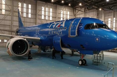 Livrea azzurra e dedica a Facchetti: Ita Airways svela il primo Airbus A320neo