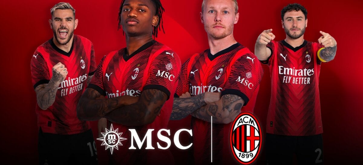 Msc è partner dell’Ac Milan: il logo sulla manica della maglia