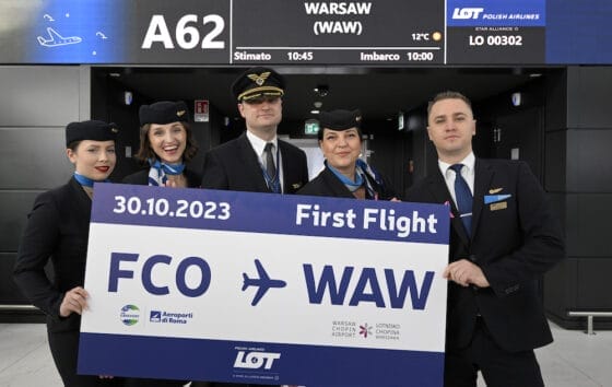 Lot inaugura il volo giornaliero Roma-Varsavia