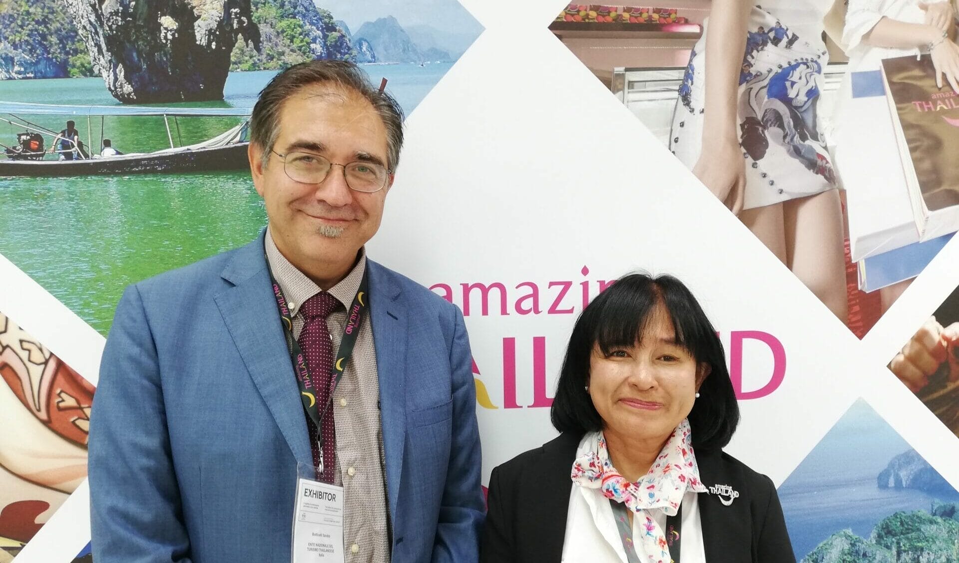 Sandro Botticelli marketing manager, e Nanthasiri Ronnasiri, direttrice, dell’Ente nazionale per il Turismo Thailandese