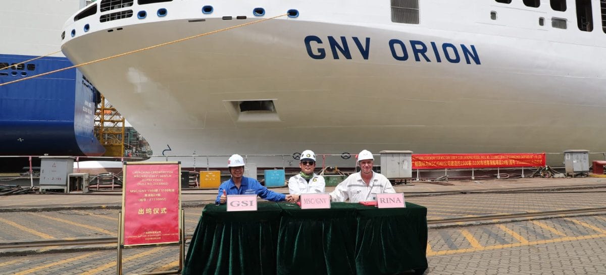 Gnv, varo tecnico in Cina del traghetto Orion