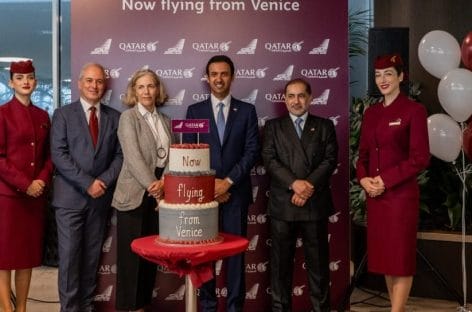 Qatar Airways riavvia i voli no stop Venezia-Doha