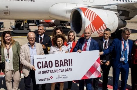 Volotea inaugura la base di Bari con otto nuove rotte