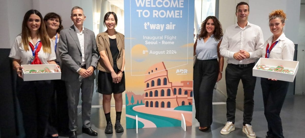 Corea, decolla il volo diretto Roma-Seoul di T’way Air