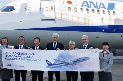 All Nippon Airways, debutta il nostop Milano-Tokyo