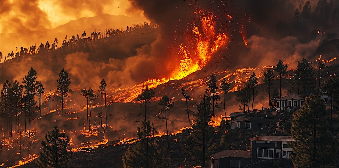 incendio rogo fiamme palma canarie adobe